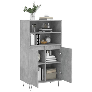 vidaXL Highboard Concrete Grey 60x36x110 cm Engineered Wood