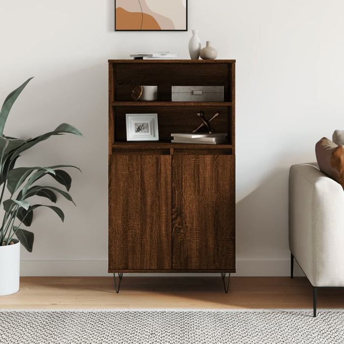 vidaXL Highboard Brown Oak 60x36x110 cm Engineered Wood