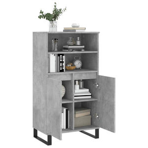 vidaXL Highboard Concrete Grey 60x36x110 cm Engineered Wood