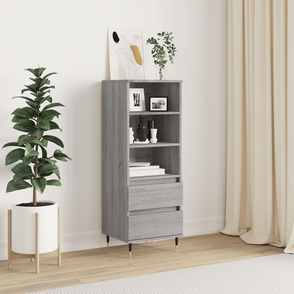 vidaXL Highboard Grey Sonoma 40x36x110 cm Engineered Wood