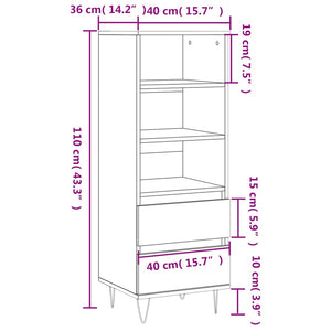 vidaXL Highboard Black 40x36x110 cm Engineered Wood