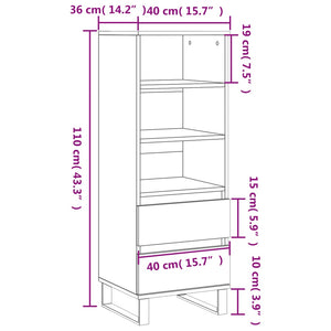 vidaXL Highboard Black 40x36x110 cm Engineered Wood