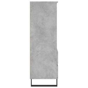 vidaXL Highboard Concrete Grey 40x36x110 cm Engineered Wood