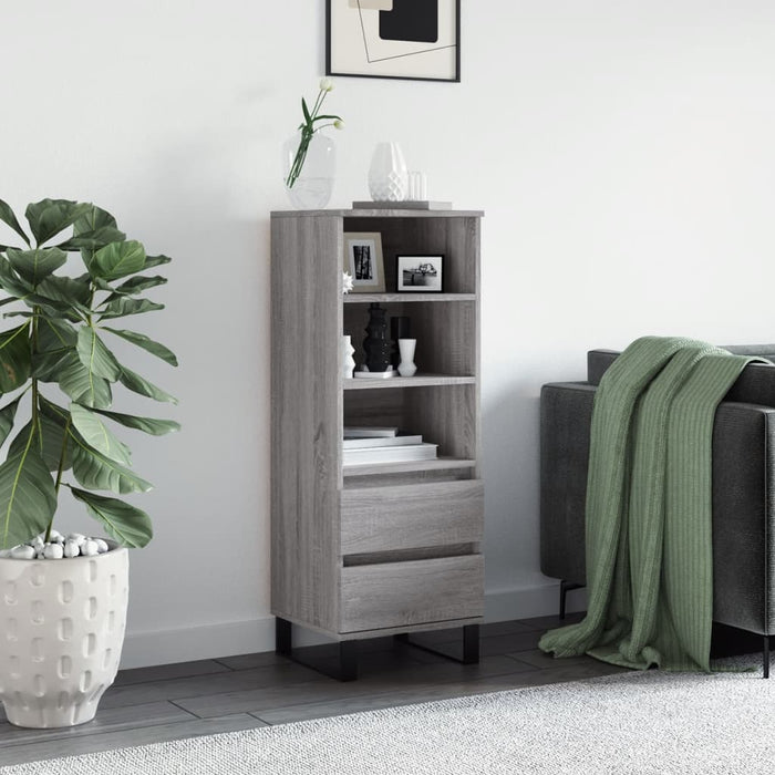 vidaXL Highboard Grey Sonoma 40x36x110 cm Engineered Wood