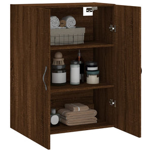 vidaXL Wall Mounted Cabinet Brown Oak 69.5x34x90 cm Engineered Wood