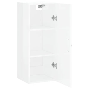 vidaXL Wall Mounted Cabinet High Gloss White 34.5x34x90 cm Engineered Wood