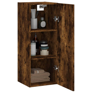 vidaXL Wall Mounted Cabinet Smoked Oak 34.5x34x90 cm Engineered Wood