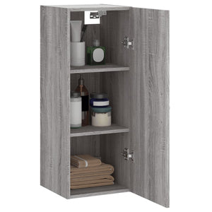 vidaXL Wall Mounted Cabinet Grey Sonoma 34.5x34x90 cm Engineered Wood