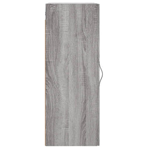 vidaXL Wall Mounted Cabinet Grey Sonoma 34.5x34x90 cm Engineered Wood