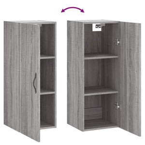 vidaXL Wall Mounted Cabinet Grey Sonoma 34.5x34x90 cm Engineered Wood