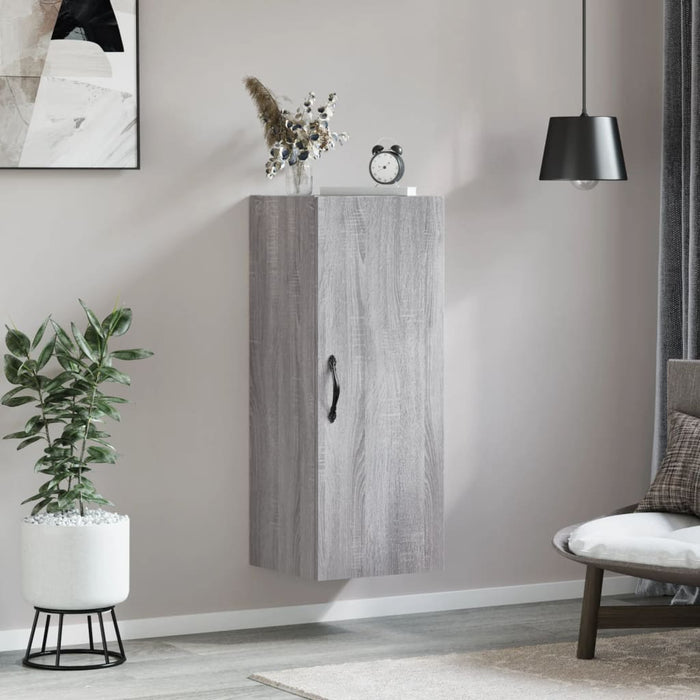 vidaXL Wall Mounted Cabinet Grey Sonoma 34.5x34x90 cm Engineered Wood