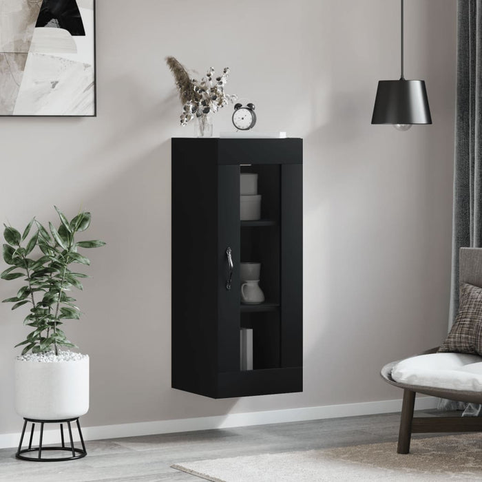 vidaXL Wall Mounted Cabinet Black 34.5x34x90 cm