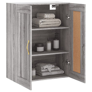 vidaXL Wall Mounted Cabinet Grey Sonoma 69.5x34x90 cm Engineered Wood