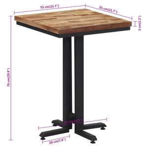 vidaXL Dining Table 55x55x76 cm Solid Reclaimed Teak