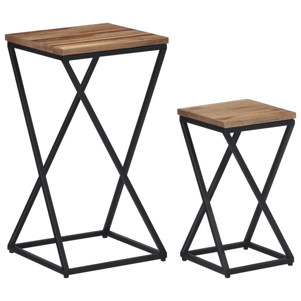 vidaXL Side Tables 2 pcs Solid Reclaimed Teak