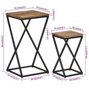 vidaXL Side Tables 2 pcs Solid Reclaimed Teak