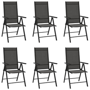 vidaXL 7 Piece Garden Dining Set Black Aluminium