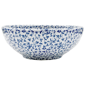 vidaXL Countertop Basin White and Blue Round Φ41x14 cm Ceramic