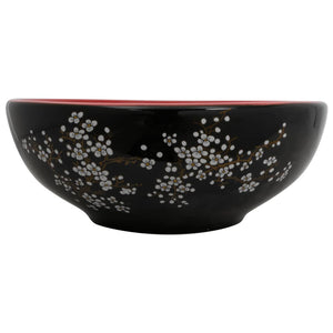 vidaXL Countertop Basin Black and Red Round Φ41x14 cm Ceramic