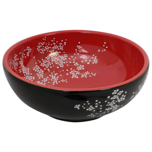 vidaXL Countertop Basin Black and Red Round Φ41x14 cm Ceramic