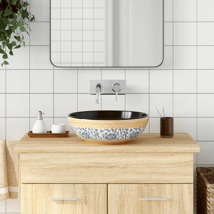 vidaXL Countertop Basin Multicolour Round Φ41x14 cm Ceramic