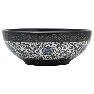 vidaXL Countertop Basin Black and Blue Round Φ41x14 cm Ceramic