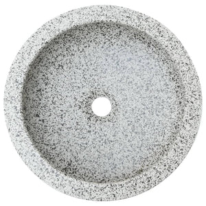 vidaXL Countertop Basin Grey Round Φ41x14 cm Ceramic