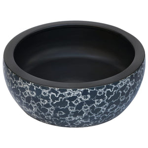 vidaXL Countertop Basin Black and Blue Round Φ41x14 cm Ceramic