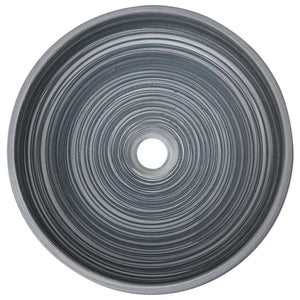 vidaXL Countertop Basin Grey Round Φ41x14 cm Ceramic