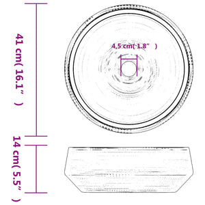 vidaXL Countertop Basin Grey Round Φ41x14 cm Ceramic