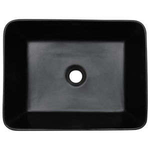 vidaXL Countertop Basin Black and Blue Rectangular 46x35.5x13 cm Ceramic