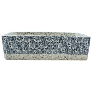 vidaXL Countertop Basin Grey and Blue Rectangular 46x35.5x13 cm Ceramic