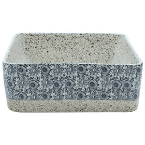 vidaXL Countertop Basin Grey and Blue Rectangular 46x35.5x13 cm Ceramic