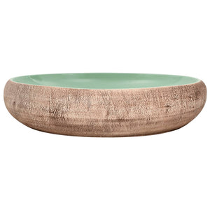 vidaXL Countertop Basin Green and Brown Oval 59x40x15 cm Ceramic