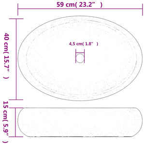 vidaXL Countertop Basin Green and Brown Oval 59x40x15 cm Ceramic