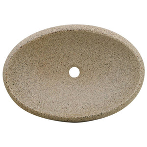 vidaXL Countertop Basin Sand Oval 59x40x15 cm Ceramic