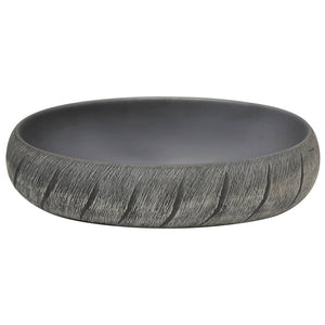 vidaXL Countertop Basin Black and Grey Oval 59x40x15 cm Ceramic