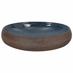 vidaXL Countertop Basin Brown and Blue Oval 59x40x15 cm Ceramic