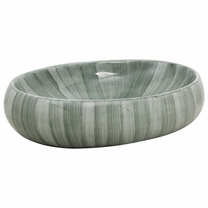 vidaXL Countertop Basin Green Oval 59x40x15 cm Ceramic