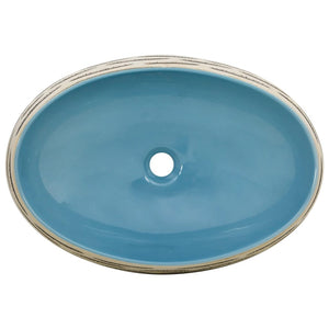 vidaXL Countertop Basin Multicolour Oval 59x40x15 cm Ceramic