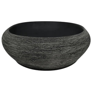 vidaXL Countertop Basin Grey and Black Oval 59x40x14 cm Ceramic