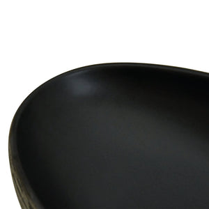 vidaXL Countertop Basin Grey and Black Oval 59x40x14 cm Ceramic