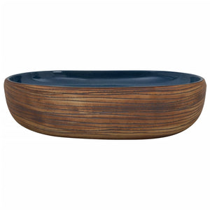 vidaXL Countertop Basin Brown and Blue Oval 59x40x14 cm Ceramic