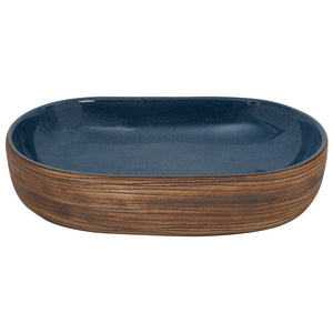 vidaXL Countertop Basin Brown and Blue Oval 59x40x14 cm Ceramic