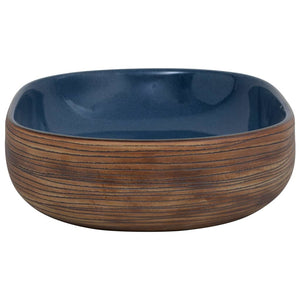 vidaXL Countertop Basin Brown and Blue Oval 59x40x14 cm Ceramic