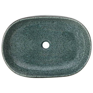vidaXL Countertop Basin Turquoise Oval 59x40x14 cm Ceramic