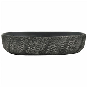 vidaXL Countertop Basin Black Oval 59x40x14 cm Ceramic