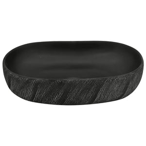 vidaXL Countertop Basin Black Oval 59x40x14 cm Ceramic