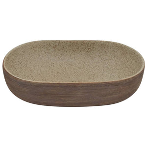 vidaXL Countertop Basin Sand and Brown Oval 59x40x14 cm Ceramic