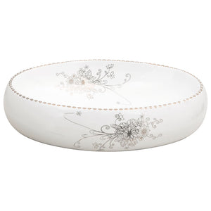 vidaXL Countertop Basin White Oval 59x40x15 cm Ceramic